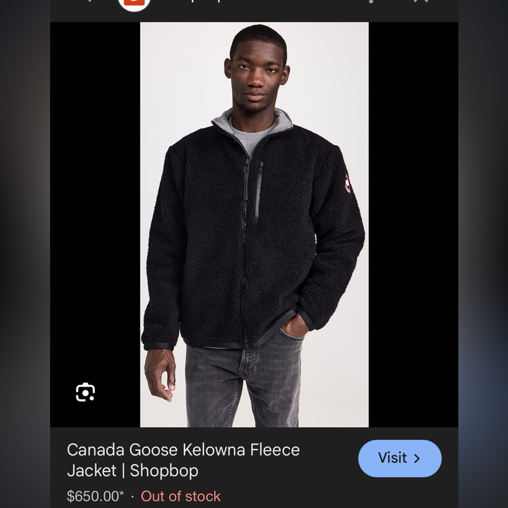 Canada Goose Black Sherpa Fleece Jacket